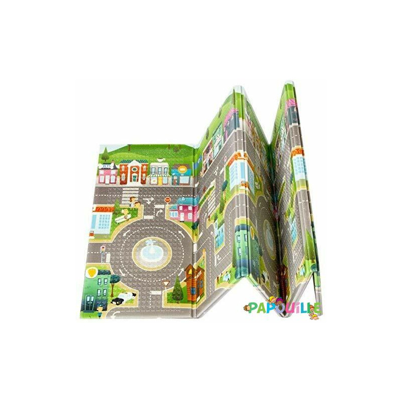 Tapis de jeu double face ville et zoo - Papouille