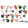 Set de 22 figurines les animaux de la ferme petit monde de w - Papouille
