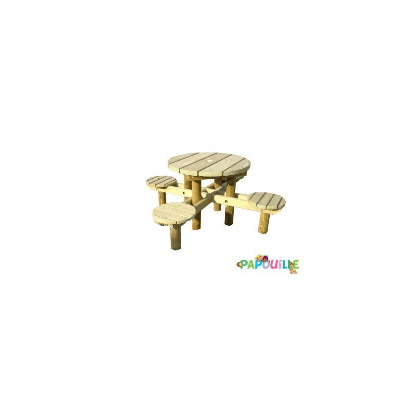 Table banc extérieur 4 places spécial collectivité - Papouille