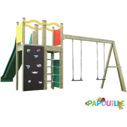 Aire de jeux toboggan et balançoire - Papouille