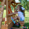 Aire de jeu en bois avec toboggan balançoire et plateforme - Papouille