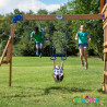 Aire de jeu en bois avec toboggan balançoire et plateforme - Papouille