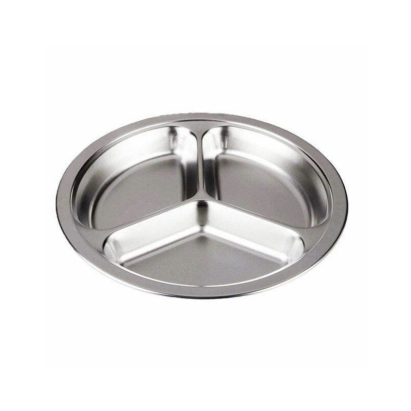 Assiette inox 3 compartiments 22 cm - Papouille