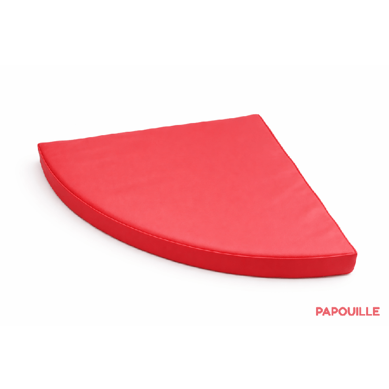 Tapis d'angle à 90° 1/4 rond 40x40x3cm Rouge - Papouille