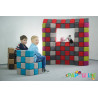Cubes de constructions magnétiques de psychomotricité tissu  - Papouille
