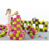 Cubes de constructions magnétiques de psychomotricité tissu  - Papouille