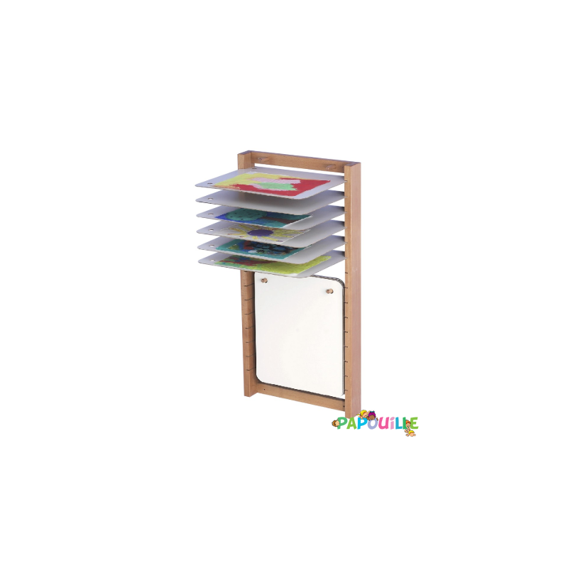 Sèche dessins mural en bois 15 plaques - Papouille