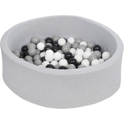Piscine à balles pour bébé avec 200 balles 90x30cm gris clai - Papouille