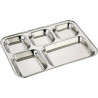 Plateau repas enfant 5 compartiments en inox - Papouille