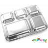 Plateau repas enfant 5 compartiments en inox - Papouille