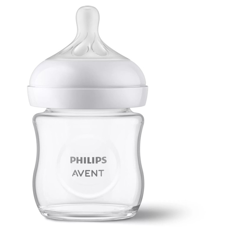 Biberon natural 120ml col large ergonomique verre ( avent )  - Papouille