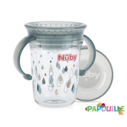 Tritan gobelet magique 360ﾰ avec anses - 240ml - Papouille