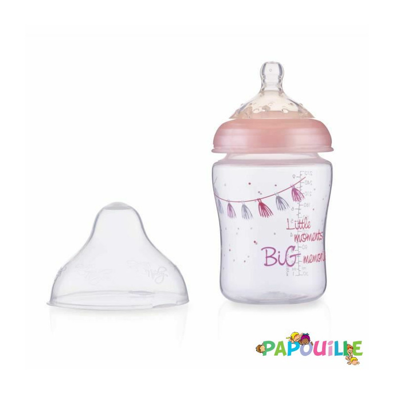 Biberon - little moments - débit lent - 270ml - 0m+ ( nuby ) - Papouille