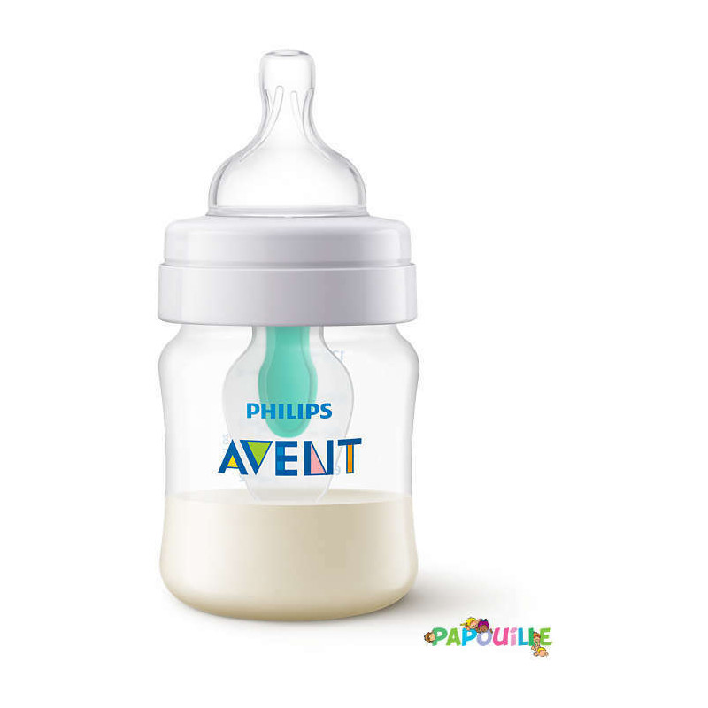 Biberon col large avent anti-colic - 260 ml avec valve airfr - Papouille
