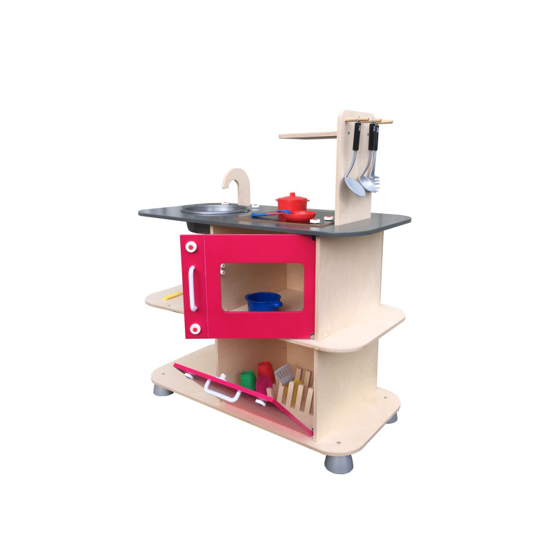 Cuisine ilot central en bois compact - Papouille