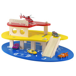 Garage laqué multicolore 3 niveaux pour les enfants de 10 mo - Papouille