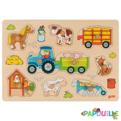 Puzzle tracteur avec remorques - 1 ans et plus - Papouille