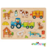 Puzzle tracteur avec remorques - 1 ans et plus - Papouille