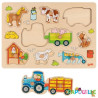 Puzzle tracteur avec remorques - 1 ans et plus - Papouille
