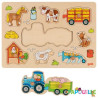 Puzzle tracteur avec remorques - 1 ans et plus - Papouille