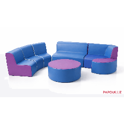 Ensemble 7 modules avec canapé, sièges et table en mousse pvc / pu 25cm
