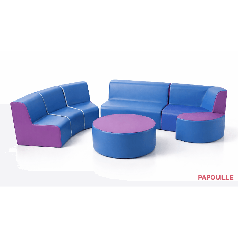 Ensemble 7 modules avec canapé, sièges et table en mousse pvc / pu 25cm