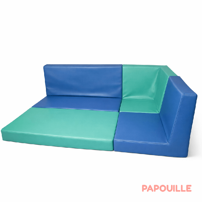 Tapis aire de jeux d'angle en mousse avec dossier