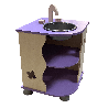Bloc coin évier imitation avec meuble de rangement en bois