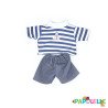 T-shirt marin et short en jeans pour poupon 40cm