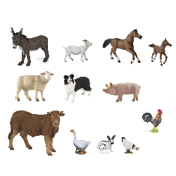 Figurines 11 animaux de la ferme (figurines papo)