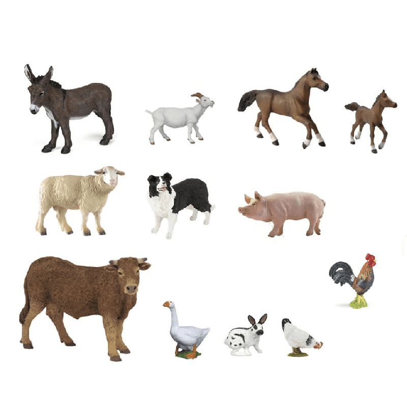 Figurines 11 animaux de la ferme (figurines papo)