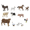 Figurines 11 animaux de la ferme (figurines papo)