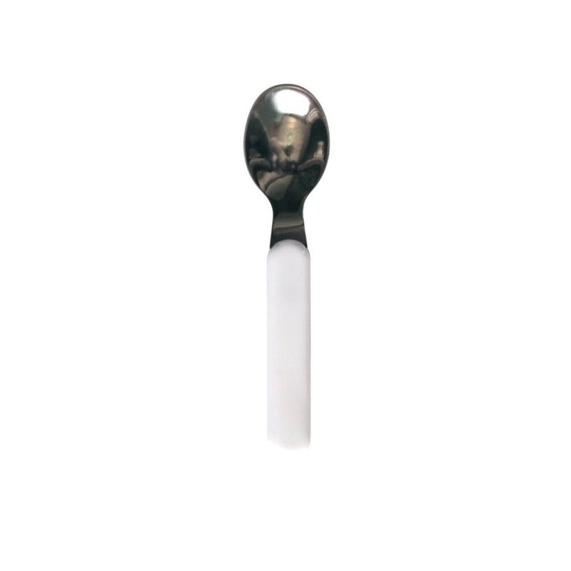 Cuillère inox manche blanc non décorée