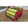 Voiture pour aire de jeu avec ressort en bois
