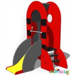 Toboggan jeu extérieur pour enfant en bois fusée