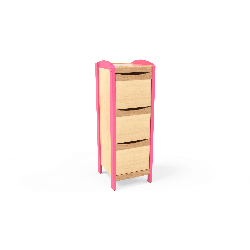 Meuble de rangement en colonne avec portes framboise