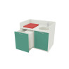 Meuble à langer une cuve avec escalier compact rouge - Papouille