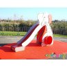 Toboggan en bois aire de jeu éléphant