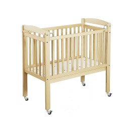 Lit crèche réglable 3 hauteurs à barreaux 120 x 60cm naturel