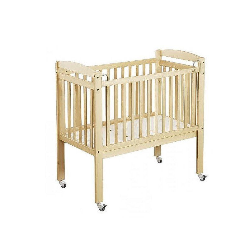 Lit crèche en bois bébé réglable 3 hauteurs à barreaux 100 x 50 naturel