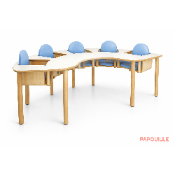 Chaise haute 5 places en bois