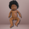 Poupon corps dur avec cheveux africain 40cm garçon mazal - Papouille