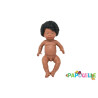 Poupon corps dur avec cheveux africain 40cm garçon mazal - Papouille