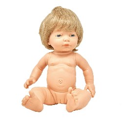 Poupée corps dur avec cheveux européen 40cm fille mazal - Papouille