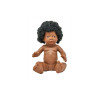 Poupée corps dur avec cheveux africain 40cm fille mazal - Papouille