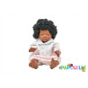 Poupée corps dur avec cheveux africain 40cm fille mazal - Papouille