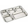 Plateau repas enfant 5 compartiments en inox