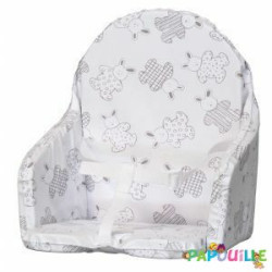 Coussin De Chaise Bébé décor lapin En PVC Avec Sangle - Papouille
