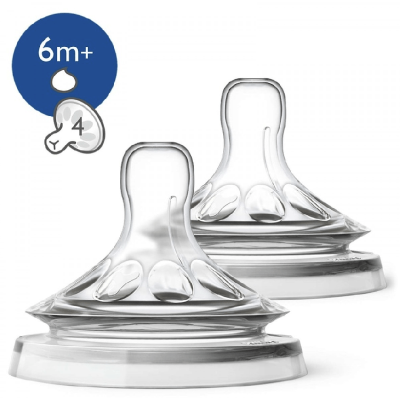 Tétine natural 6 mois et plus liquide épais avent