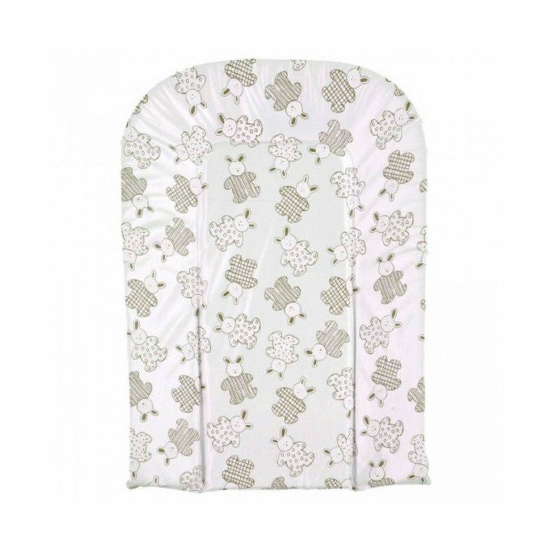 Matelas a langer incurvé en mousse pvc décor lapin